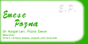 emese pozna business card